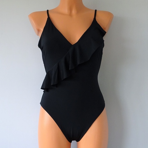 Trina Turk Other - Trina Turk Black Ruffled Key One Piece Swimsuit